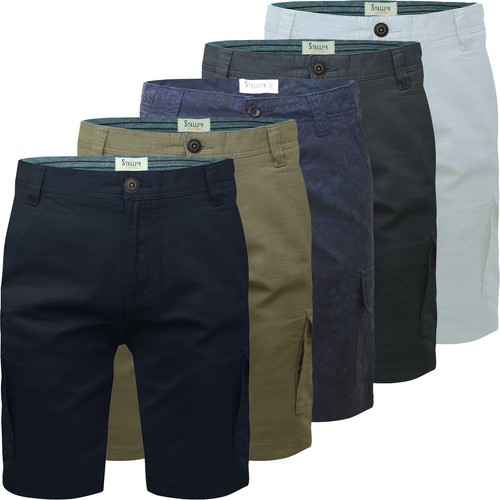 Mens linen style cargo shorts - linen,