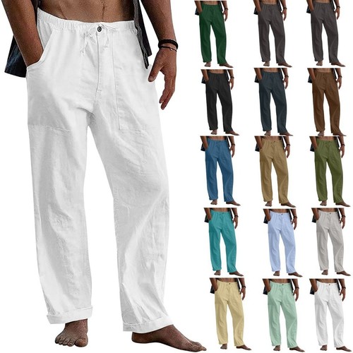 Summer mens casual linen baggy - casual,
