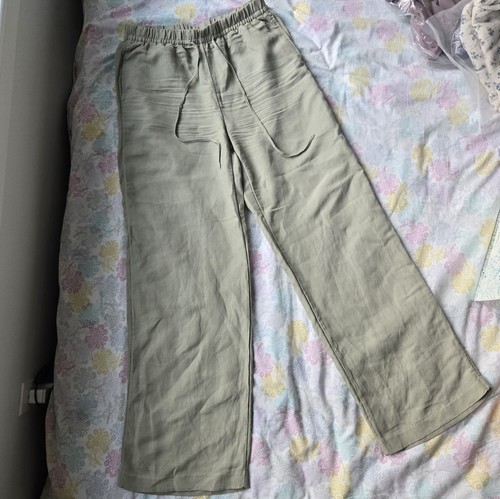 Linen blend pants olive - h&m,
