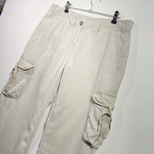 Linen cargo trousers - m&s,