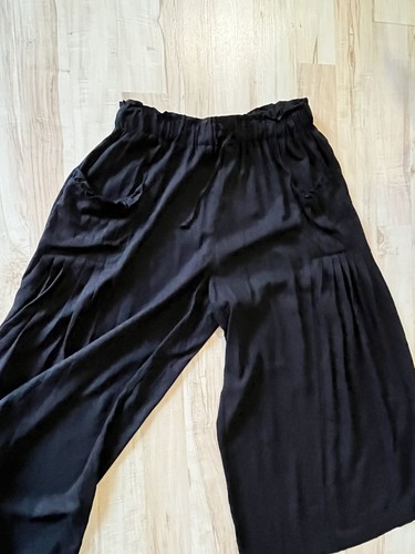 Linen blend wide leg pants - wide,