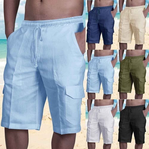 Mens cotton linen cargo - mens,