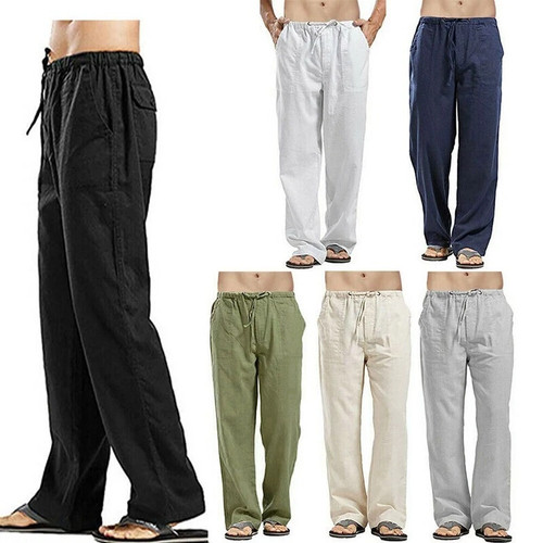 Mens drawstring casual linen - mens,