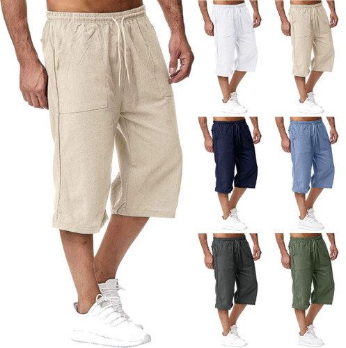 Mens cotton linen 4 - mens🔥cotton, 3/4