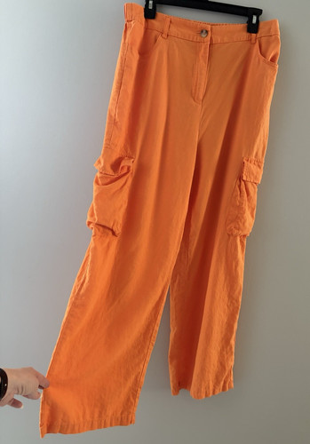 Wide leg linen - blend, cargo