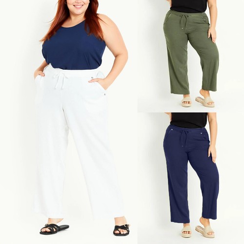 Ladies linen trousers womens - ladies,
